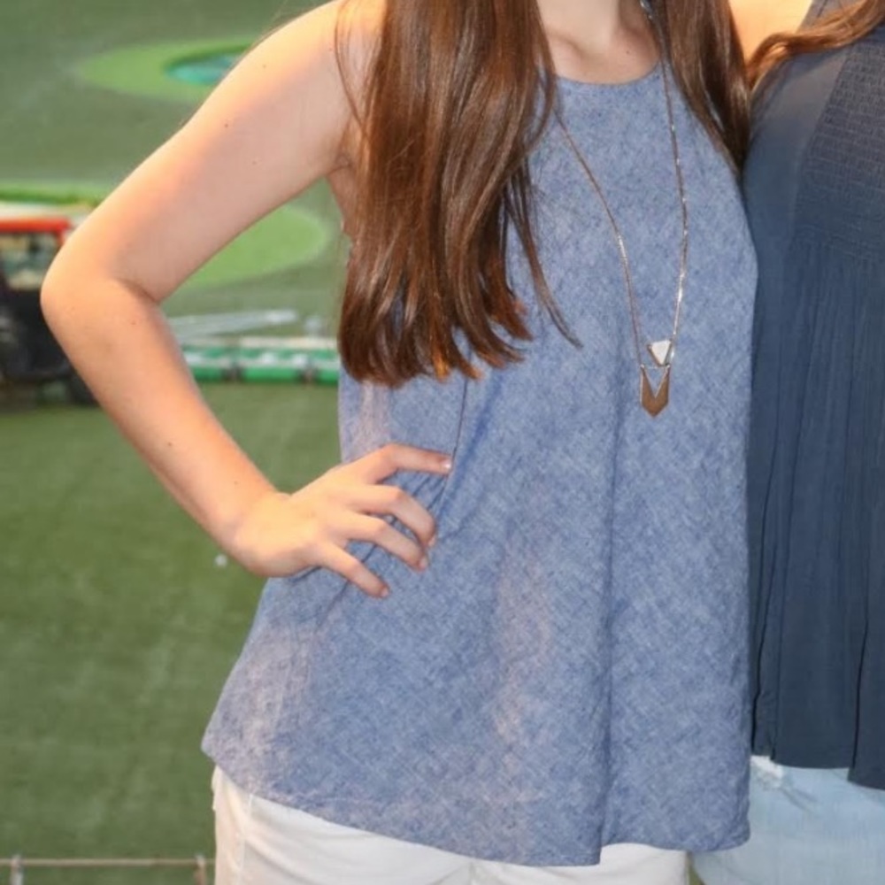 Heather light blue tank